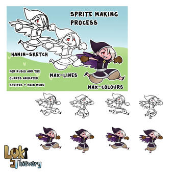 Spritesheet Creation for the Animation. I did the sketch and passed them on to Max, who finished with lines and colours. Spritesheet Creation for the Animation. I did the sketch and passed them on to Max, who finished with lines and colours.