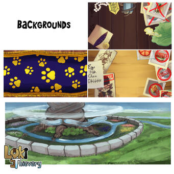 Backgrounds, all used in the game. Backgrounds, all used in the game.